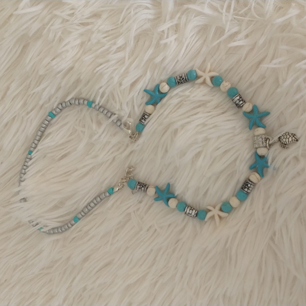 Beach Vintage Themed Double Bracelet or Anklet